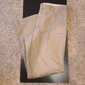 Dockers Mens Sz 36x36 D4 Relaxed Fit Flat Front Dress Pants Dark Khaki Tan